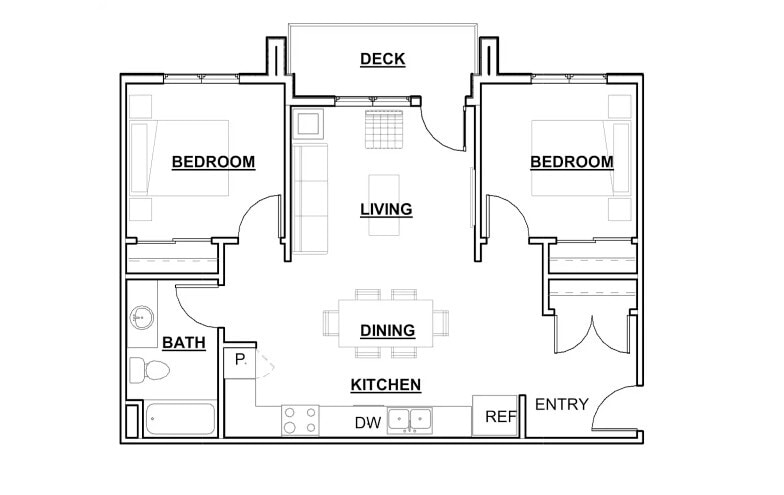 Floor Plan - 2 Bed