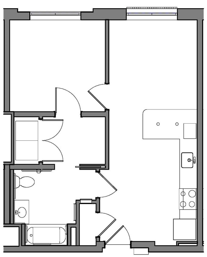 Floor Plan - 1 Bedroom