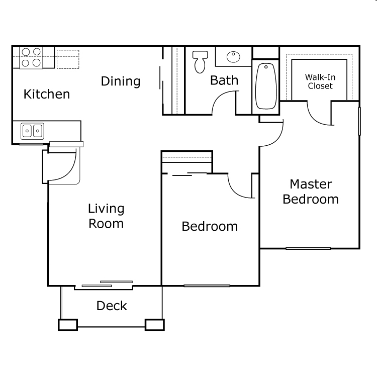 2BR/1BA - Duet