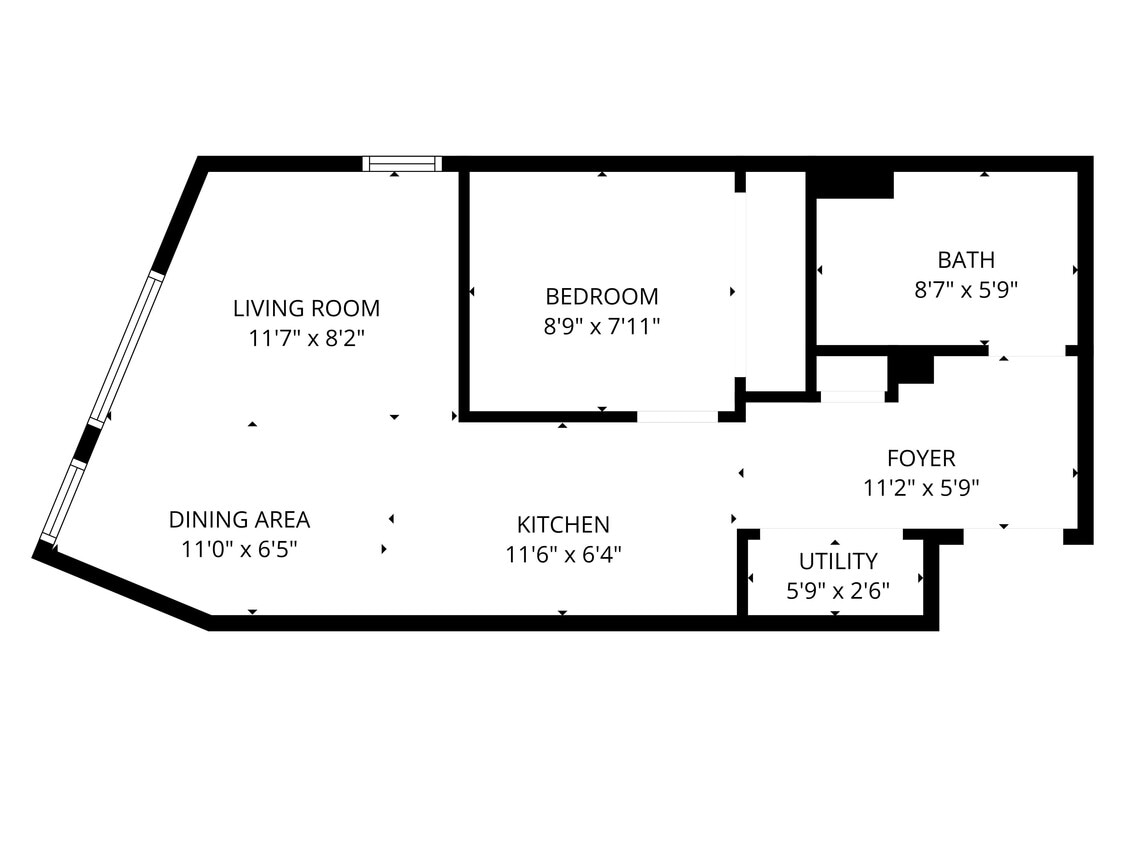 Floor Plan - One Bedroom One Bath 