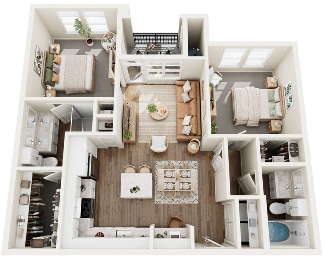 Floor Plan - 2 Bed 2 Bath