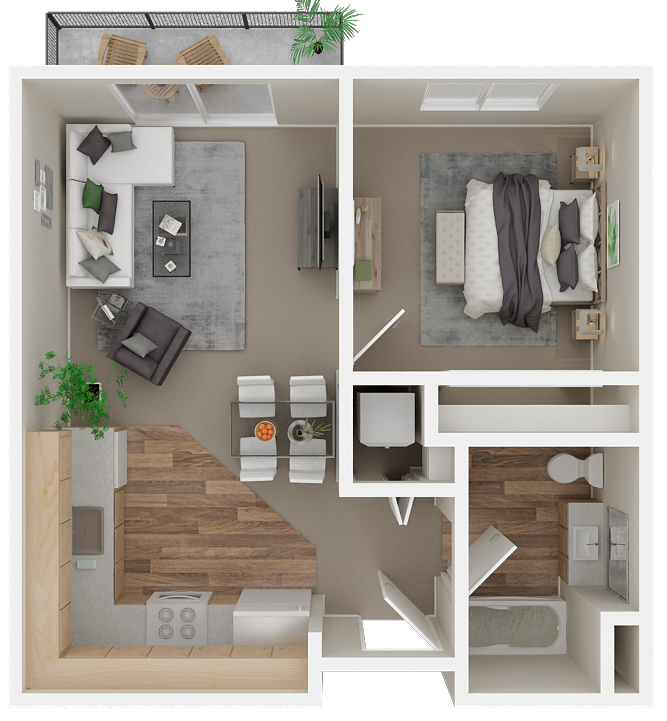 Floor Plan - 1X1 A | Age 55+