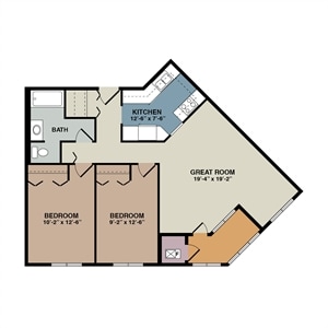 Floor Plan - 2C - 2 Bedroom
