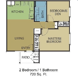 2BR/1BA - 2x1