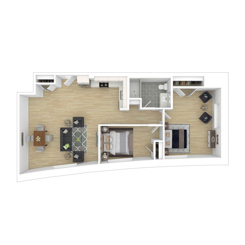 Floor Plan - Lincoln Two Bedroom - Income Restricted