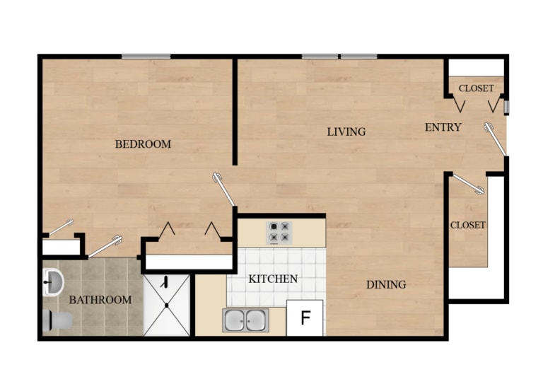 Floor Plan - 1 Bedroom B