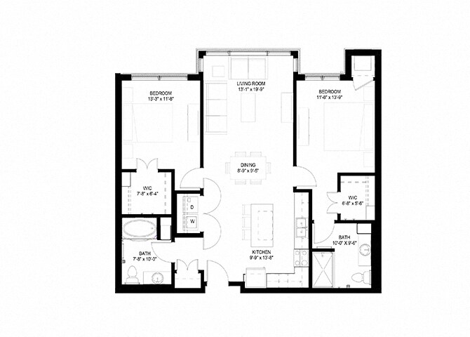Floor Plan - Two Bedroom - J