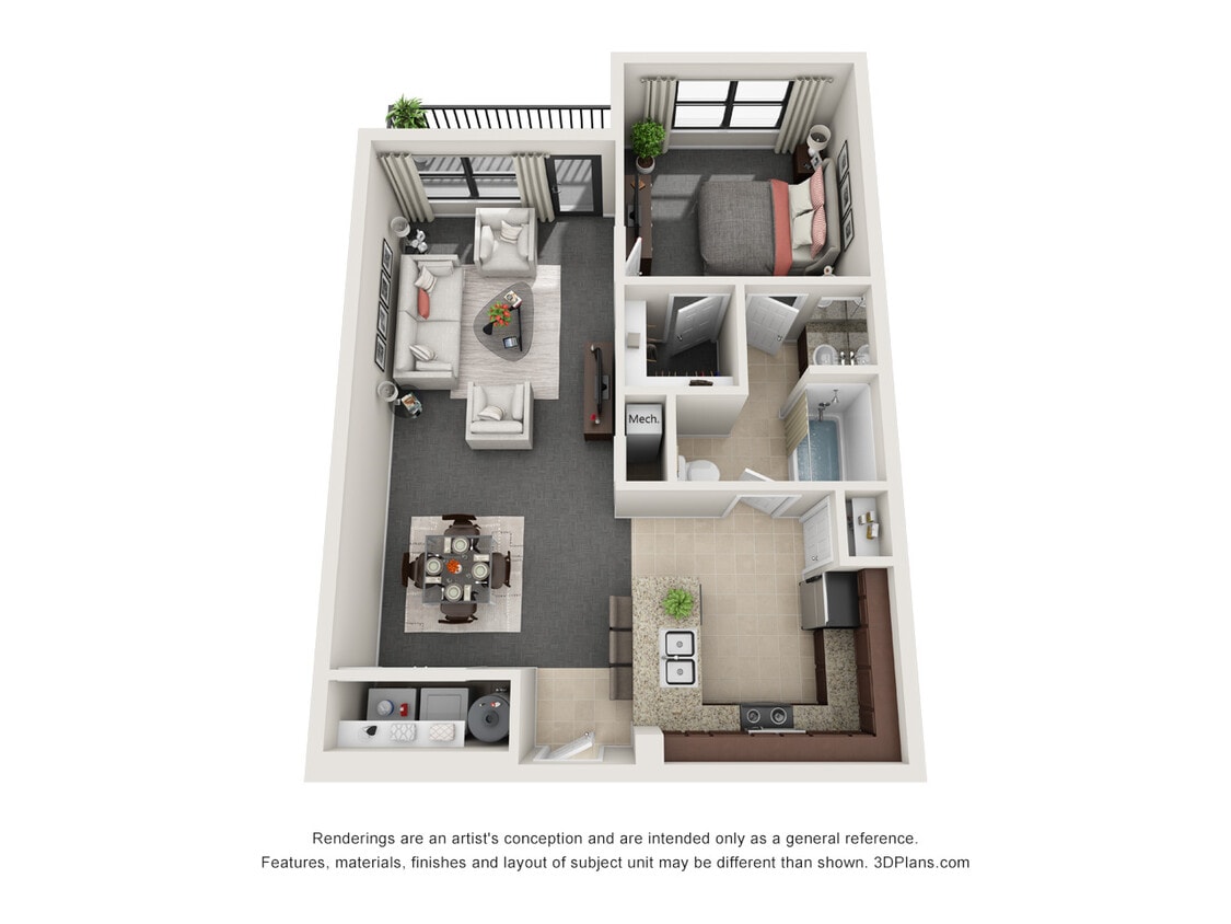 Floor Plan - One Bedroom One Bath