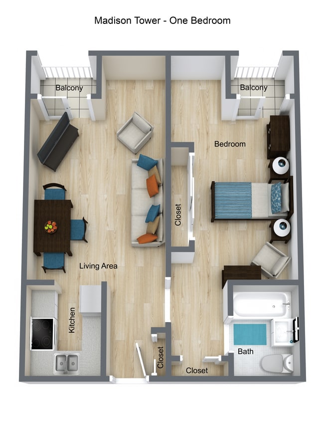 Floor Plan - 1 Bedroom