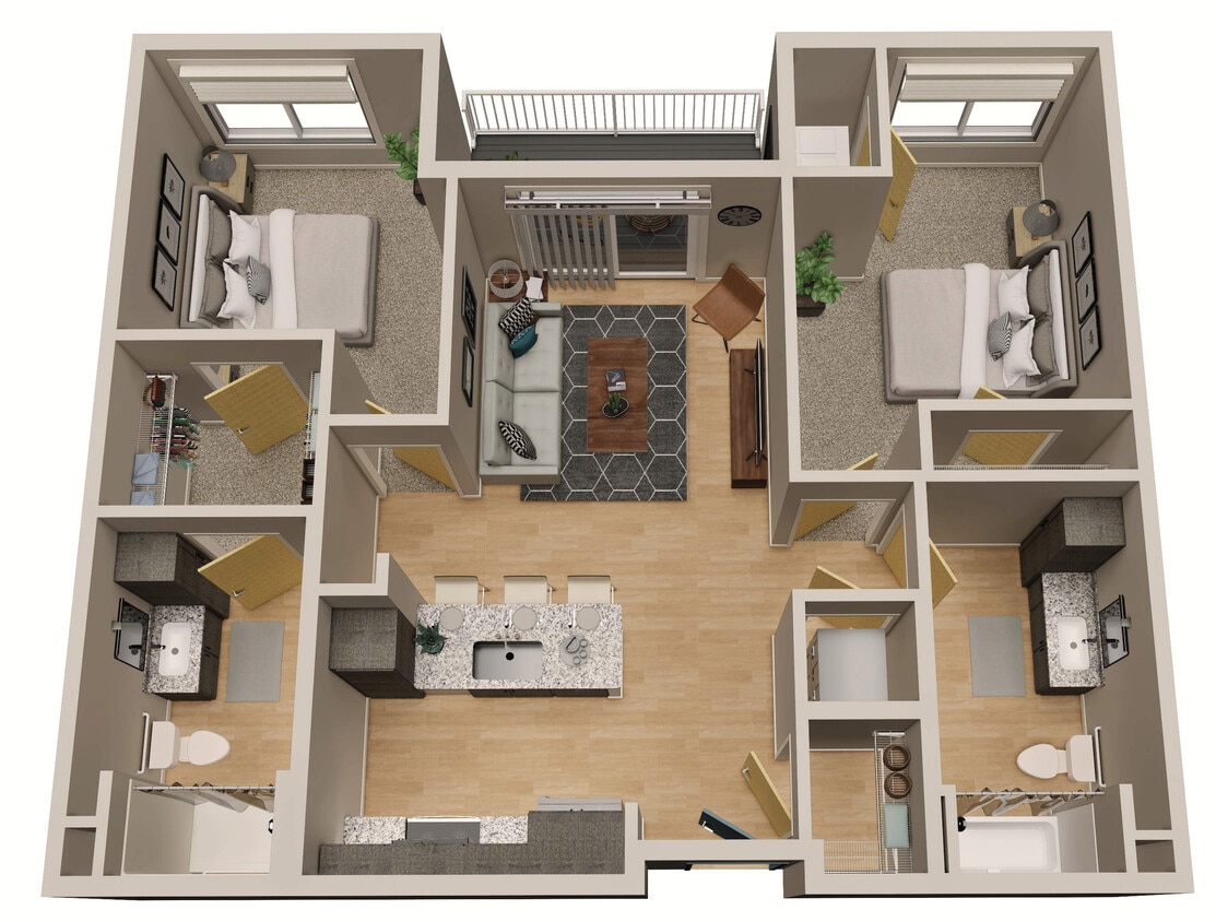 Floor Plan - Two Bedroom - 50% AMI