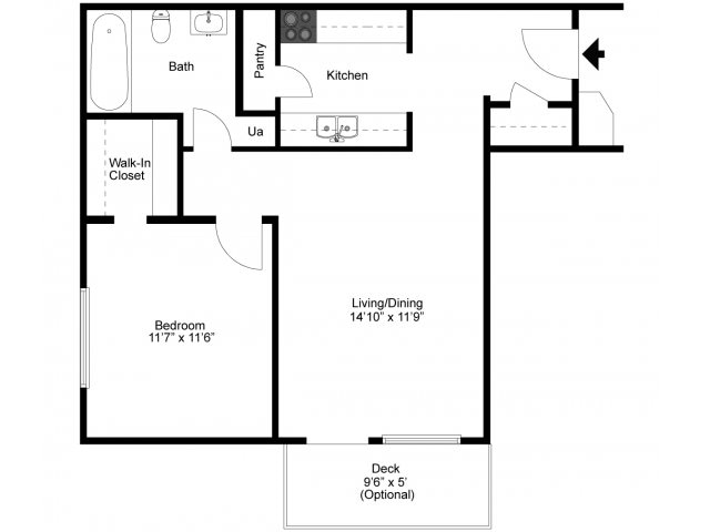 1BR/1BA - 1 Bedroom Generous