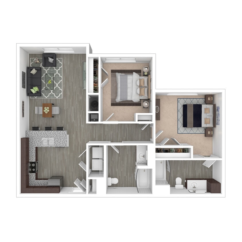 2 Bedroom, 2 Bath, 962 sq. ft. - 2 Bedroom, 2 Bath