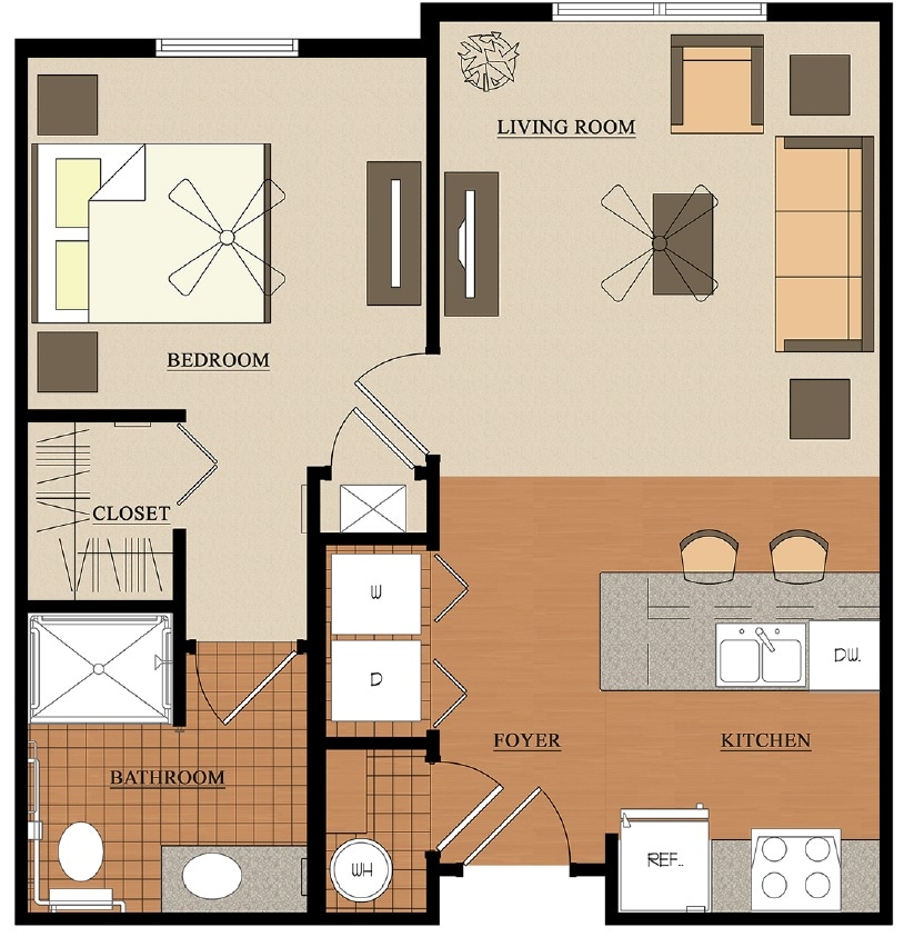 Floor Plan - One Bedroom