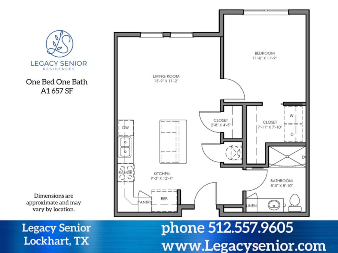 Floor Plan - 1x1 A1 (S) 50%