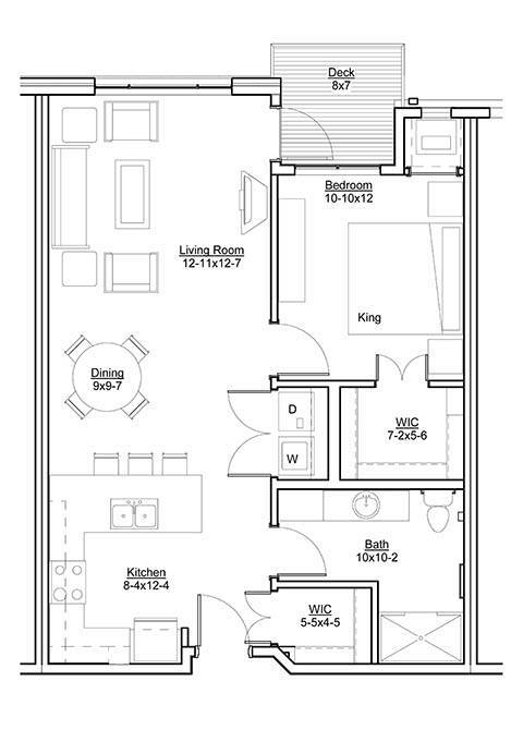 Floor Plan - One Bedroom A