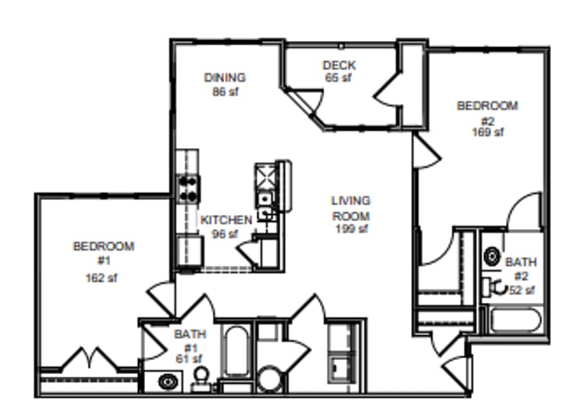 Floor Plan - 2 Bedrooms