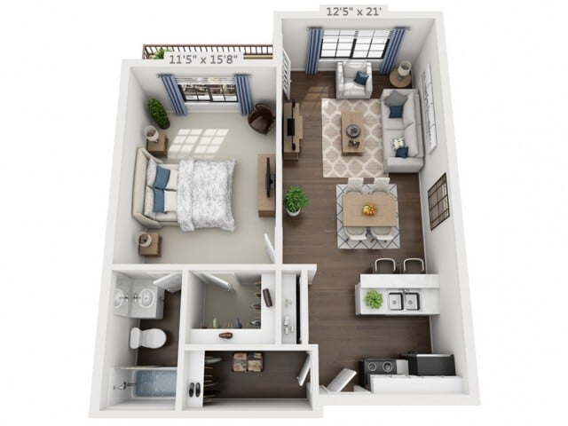 Floor plans are artist’s rendering. All dimensions are approximate. Actual product and specifications may vary in dimension or detail. Not all features are available in every apartment. Prices and availability are subject to change. - A1
