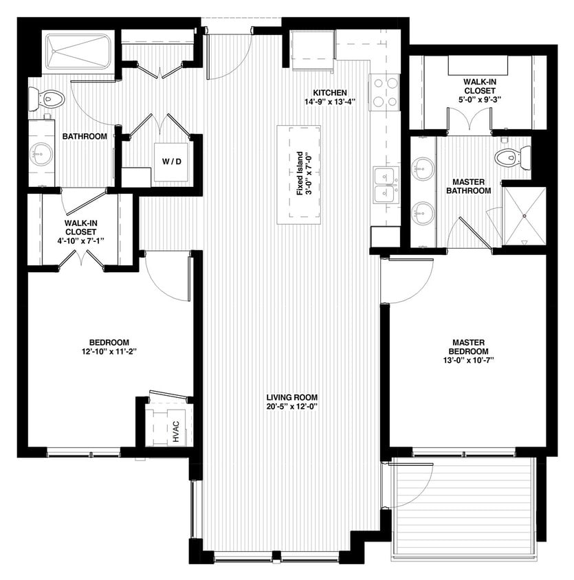 The Island Residences at Carlson Center - Harrison South - 2 Beds - 2 Baths - 1124 Sq. ft. - Harrison South