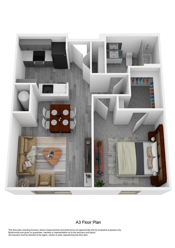 Floor Plan - A3 - One Bedroom
