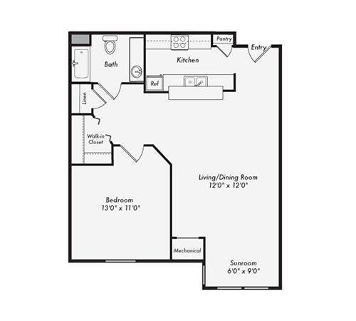 1BR/1BA - 1 Bedroom 1 Bath