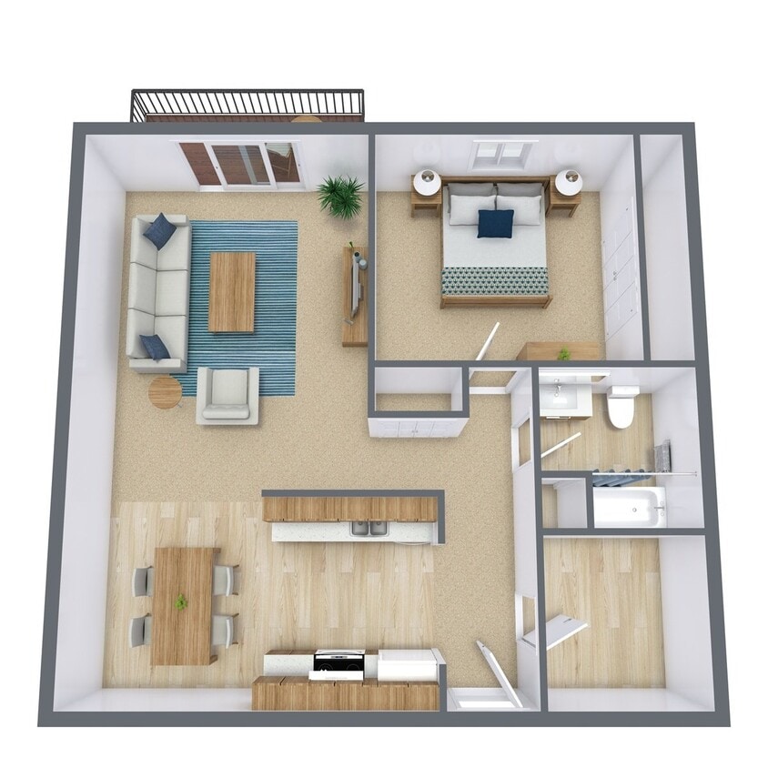 Floor Plan - One Bedroom 11B