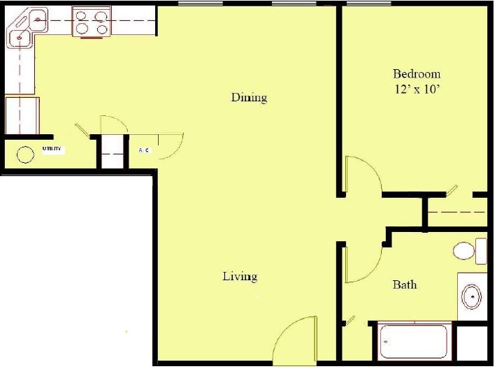 1BR/1BA - 1 Bed 1 Bath