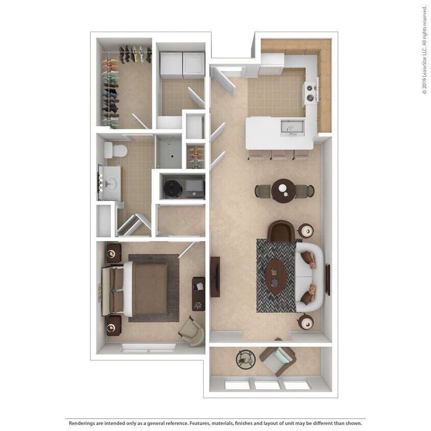 Floor Plan - 1 Bedroom Traditions Sunroom