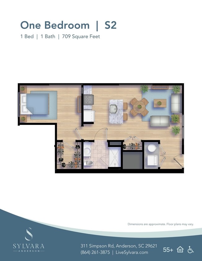 Floor Plan - 1 Bedroom 1 Bath