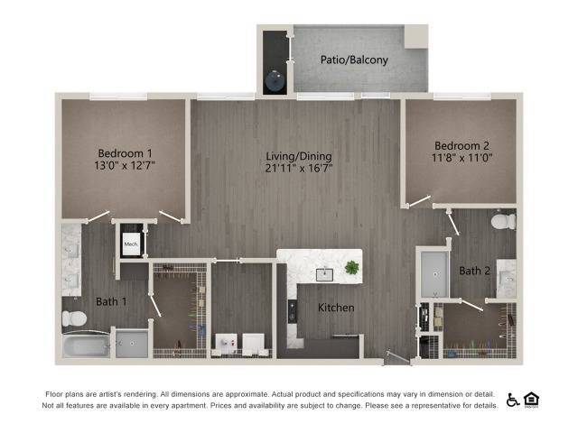 2 Bedroom 2 Bathroom 2V-Den - Villa 2
