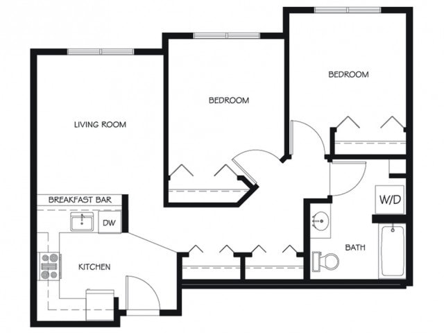 Floor plans are artist’s rendering. All dimensions are approximate. Actual product and specifications may vary in dimension or detail. Not all features are available in every apartment. Prices and availability are subject to change. - B17