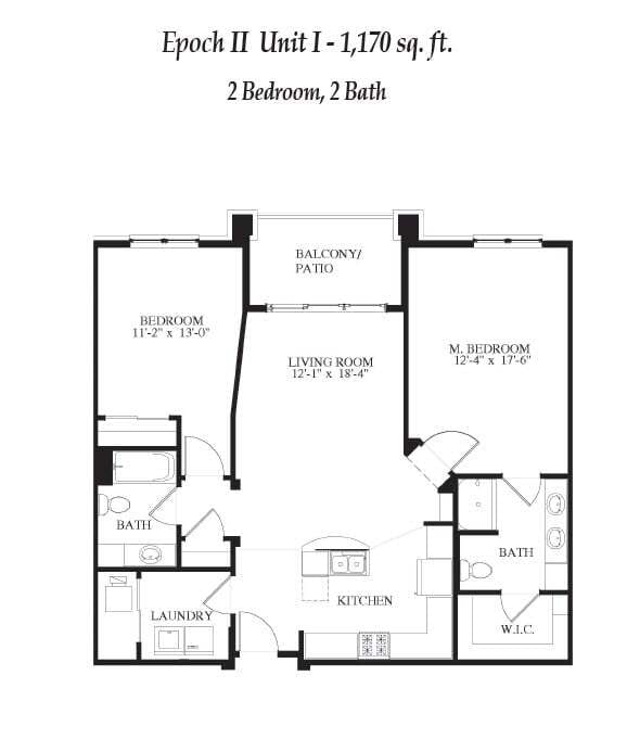 Floor Plan - Epoch North - 2 Bed 2 Bath (I)