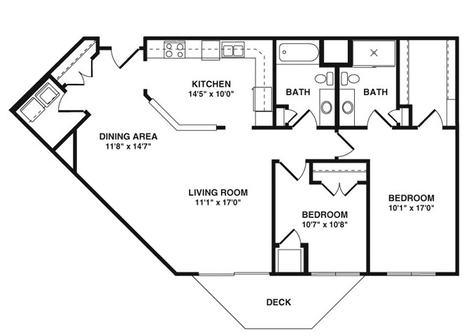 2BR/2BA - 2J - 2 Bedroom