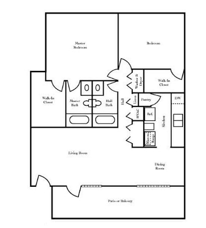 2BR/2BA - Floorplan 2