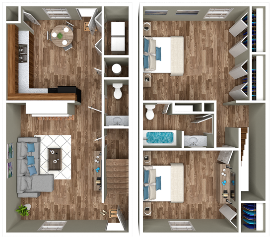 Two Bedroom Townhome - 2 Bedroom Townhome