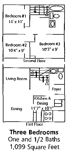 3BR/1.5BA - Three Bed
