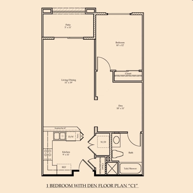 C1 - 1BR + Den