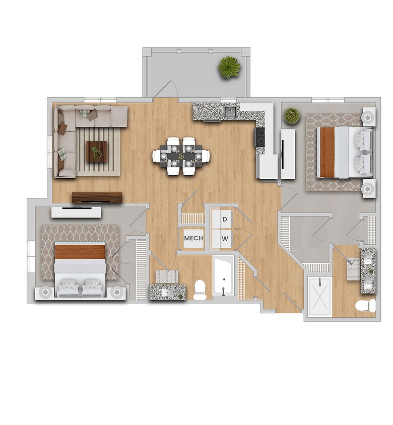 Cedar | 2x2 | 1041 sf - CEDAR