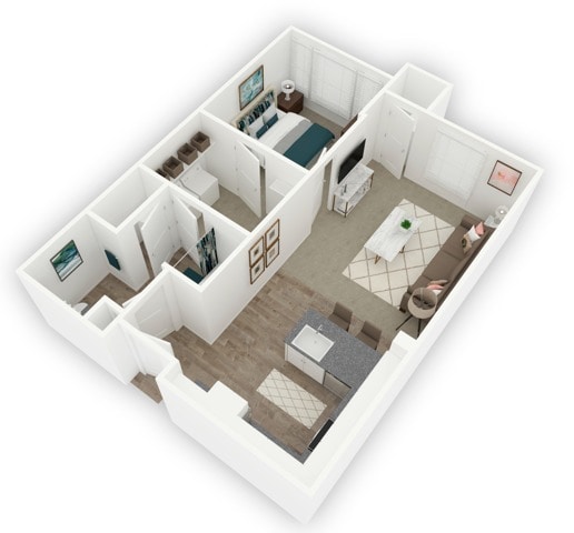 1B | 1x1 | 693 sq ft - Bridgewood