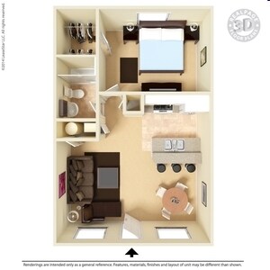 1BR/1BA - 1 Bedroom 1 Bath
