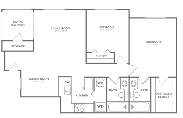 Juno | 2x2 | 970 SF - ?Juno (970 SF)