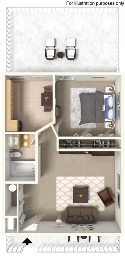 Floor Plan - One Bedroom