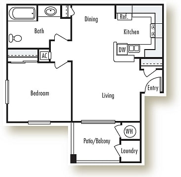 1BR/1BA - 1 Bedroom 1 Bath