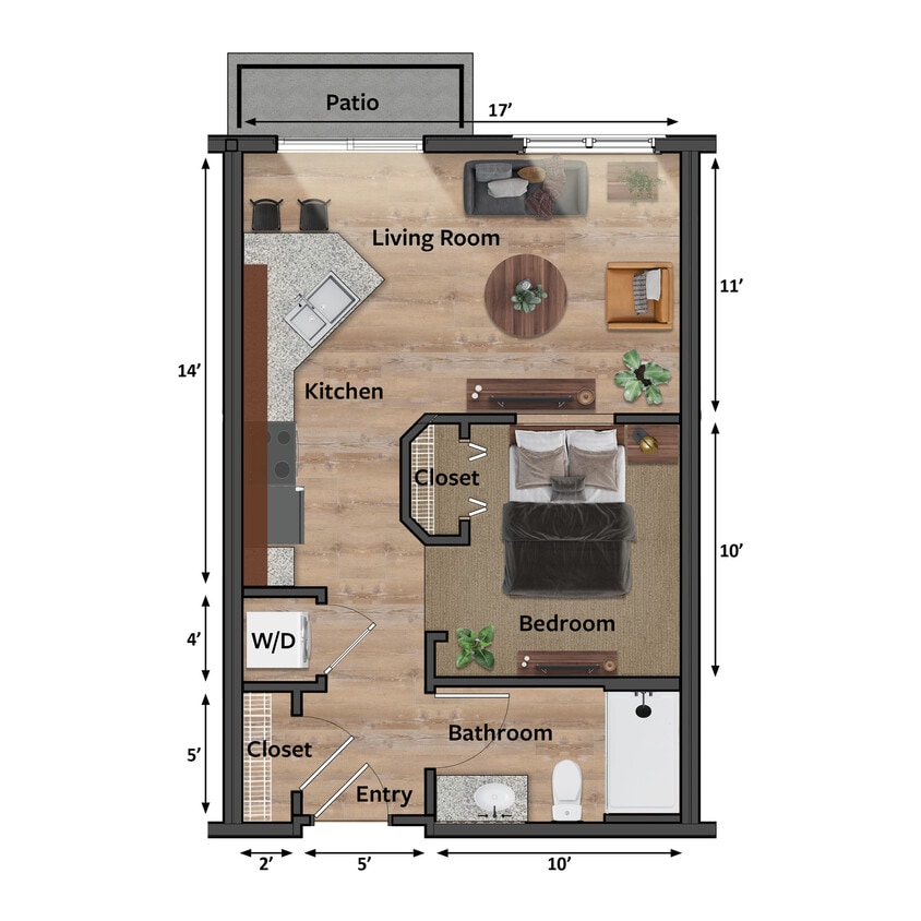 Studio Floor plan - Aster (E)