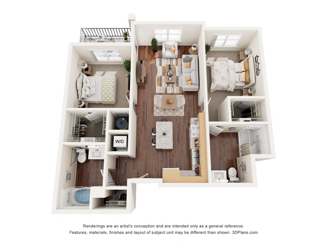 Floor Plan - Two Bedroom B2 (Audio/Visual)