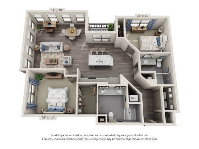 Floor plans are artist’s rendering. All dimensions are approximate. Actual product and specifications may vary in dimension or detail. Not all features are available in every apartment. Prices and availability are subject to change. - Taylor
