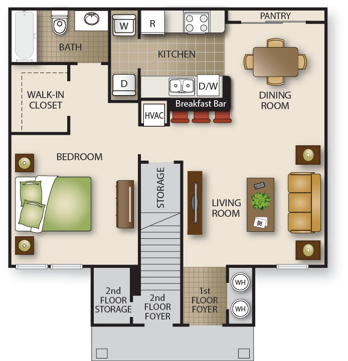 Floor Plan - One Bedroom One Bath