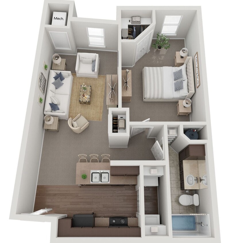 Floor Plan - 1BR 60%