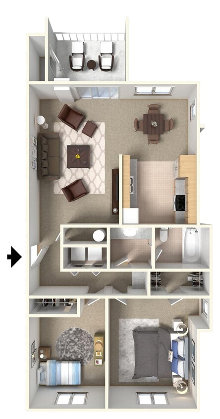 Floor Plan - Knightsbridge 2-bedroom