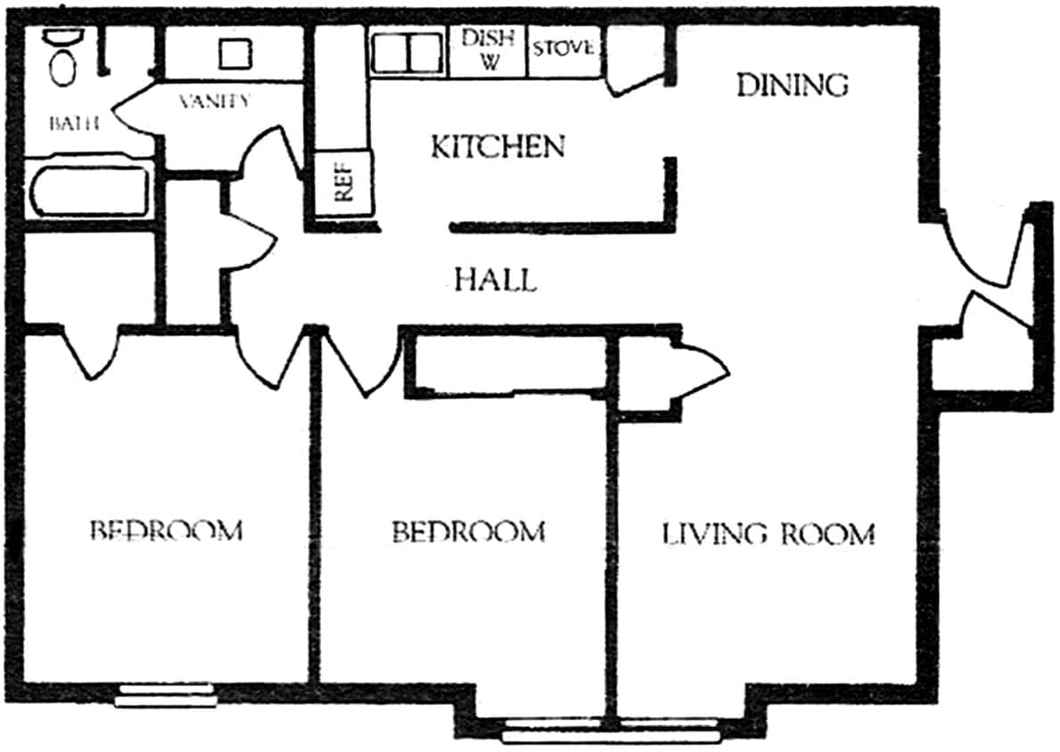 2BR/1BA - 2 Bedroom