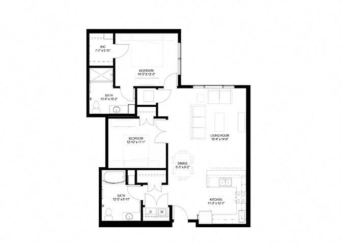 Floor Plan - Two Bedroom - K